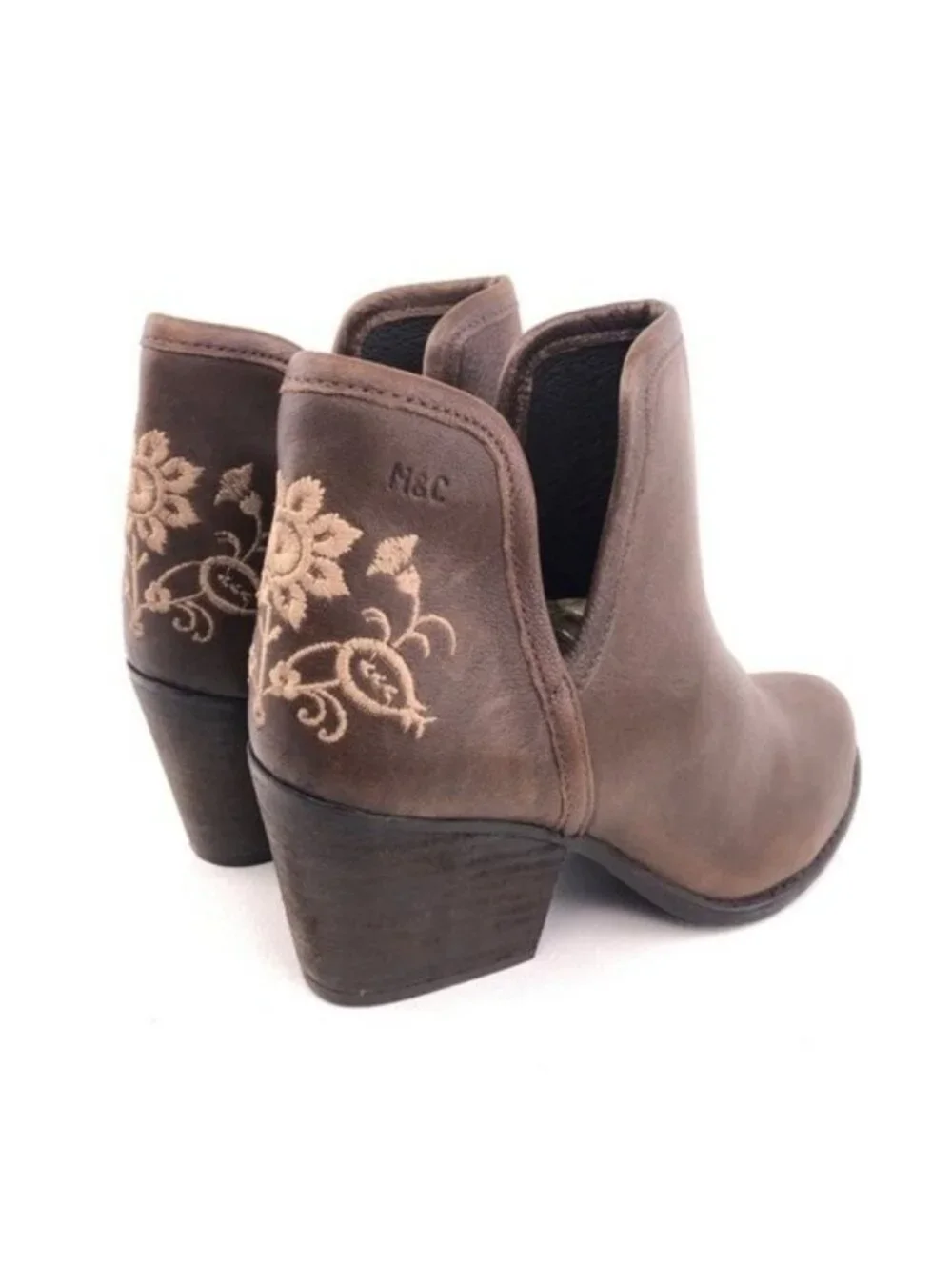 Musse & Cloud Ashila Brown Leather Ankle Boots 7